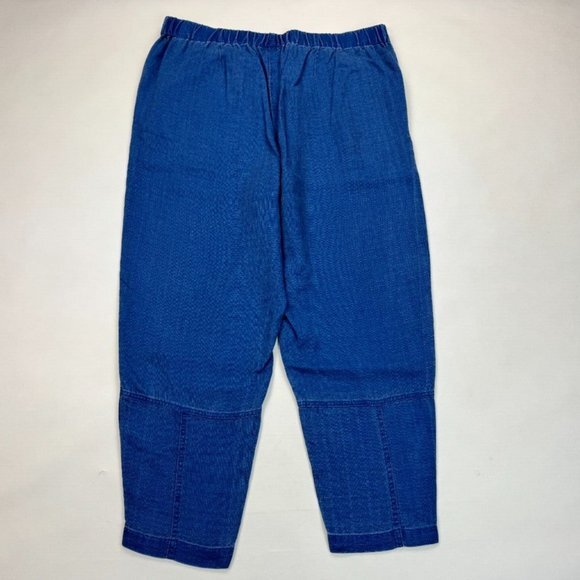 J Jill‎ Indigo Tencel Twill Pants Women L EUC Elastic Waist Pockets Comfort Blue - Picture 2 of 12